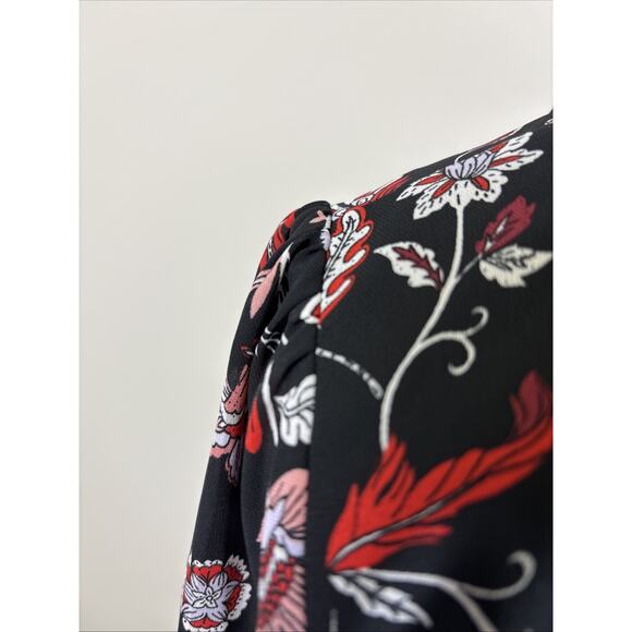 Banana Republic Botanic Floral Ruffle Neck Romanticore Keyhole Back Feminine 8 - Picture 9 of 15